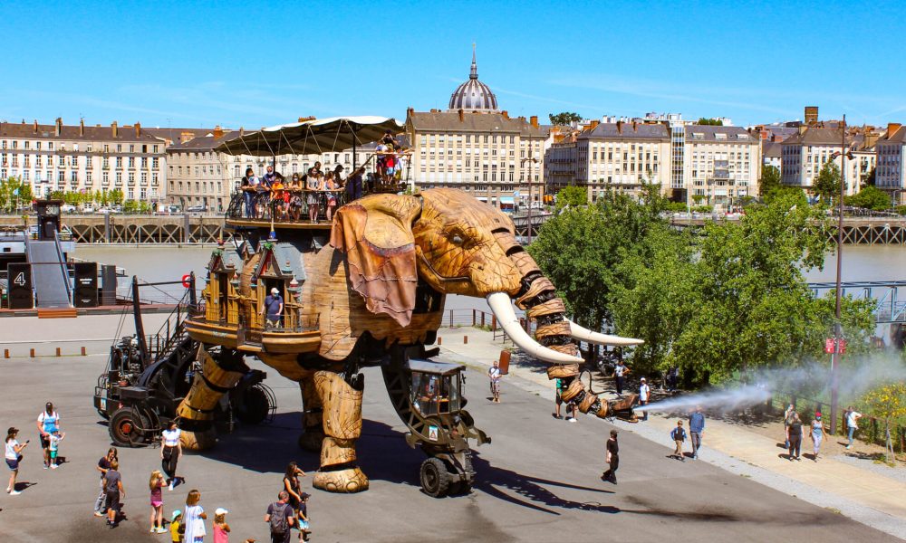 Nantes, France. The Great Elephant of Machines of the Isle of Nantes : artistic, touristic and cultural project based in Nantes, France - July 2020